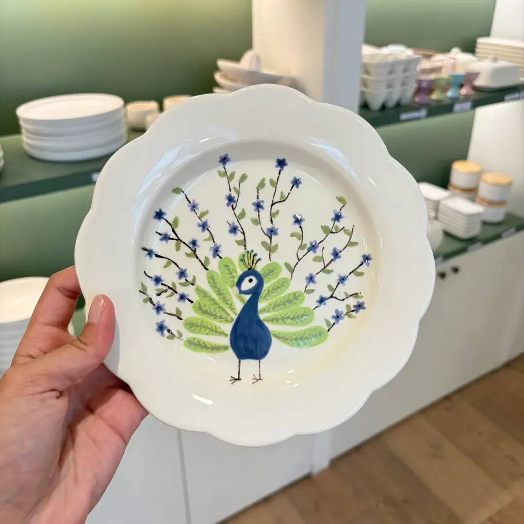 Assiette fleur - Paon